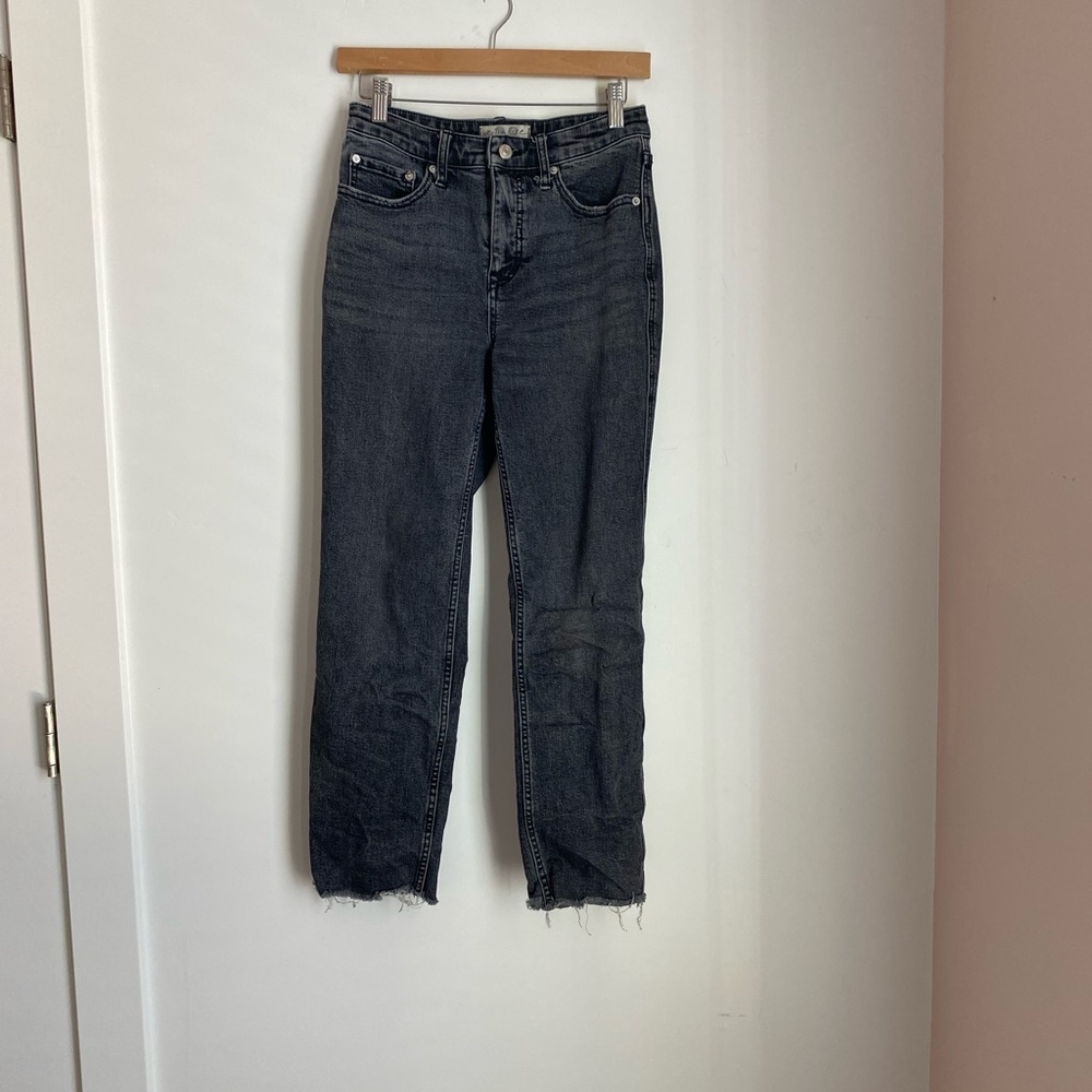 Free People Black Straight Leg Jeans Timeless Style